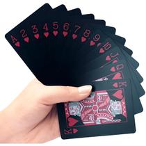 Baralho Black Poker Cartas Jogos Resistente à Água Vermemelh