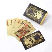 Baralho Caveira Dourado Poker Truco Cartas Jogos MT031