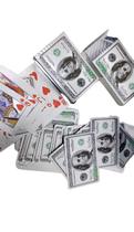 Baralho Cinza Prateado Carta Dólar Poker Truco jogo cartas