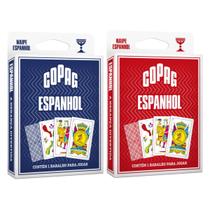 Baralho Copag Espanhol Kit com 2 Unidades Vermelho + Azul