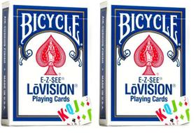 Baralho de cartas Bicycle E-Z See/Lo-Vision para deficientes visuais