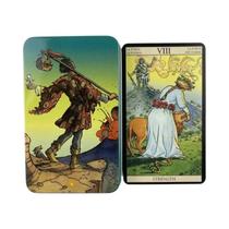 Baralho De Cartas De Tarô Em Caixa De Metal Dourada Com Livro Guia, Jogo De Divinação Clássico,