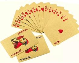 Baralho de Cartas Dourado Deck Completo à Prova D'Água Para Jogo Truco, Pôquer Baralho de Cartas Dourado Deck Completo à Prova D'Água Para Jogo Truco, Pôquer