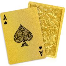 Baralho de Cartas Wkchxd Dourado em Plástico Impermeável - Jogo com 4 Baralhos