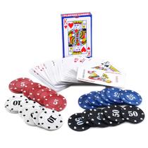 Baralho de Papel 54 Cartas com 24 Fichas de Poker - Tudo em Caixa