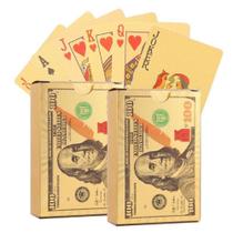 Baralho Dólar Poker Cartas Jogos de água Dourado Baralho Dólar Poker Cartas Jogos de água Dourado