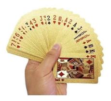 baralho dourado jogos mesa carteado poker truco