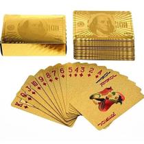 Baralho Dourado Ouro 24K Dollar Poker Cartas P'Agua 10Un