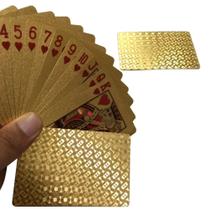 Baralho Dourado Ouro 24k Prova de Água Poker Truco Cartas Jogos