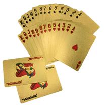Baralho Dourado Ouro Folheado A Prova D'água 54 Cartas