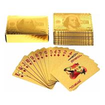 Baralho Dourado/Preto DÓLAR Folha De Ouro Com 54 Cartas Para Poker Jogos