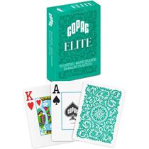 Baralho elite verde naipe grande cartas jogos magica copag