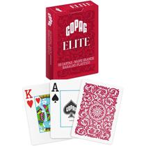 Baralho elite vermelho naipe grande cartas jogos magica copag