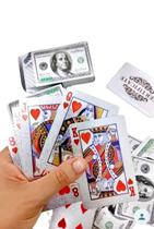 Baralho Flexível Cinza Prateado Carta Dólar Poker Truco jogo