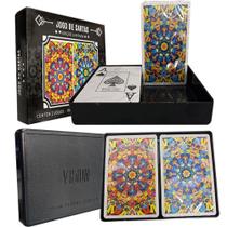 BARALHO Jogo de Cartas Estojo Duplo Profissional NAIPES Grandes - Vision BARALHO Jogo de Cartas Estojo Duplo Profissional NAIPES Grandes - Vision