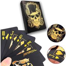 Baralho Premium Caveiras Douradas 52 cartas À Prova D'água Baralho Premium Caveiras Douradas 52 cartas À Prova D'água