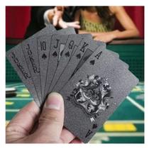 Baralho Preto Dollar Poker Cartas Jogos Prova D'água - BOX EDILSON