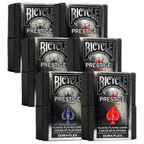 Baralhos de Plástico Bicycle Prestige 6 Unidades Azul e Vermelho Baralhos de Plástico Bicycle Prestige 6 Unidades Azul e Vermelho