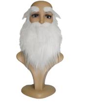 Barba com bigode falsa Branca e sobrancelhas Fantasia - Lynx