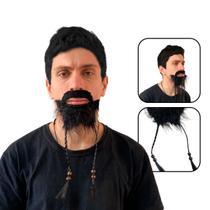 Barba e Bigode de Pirata com Tranças Caribe Barba e Bigode de Pirata com Tranças Caribe