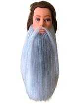 Barba e Bigode Grisalhos Comprido Realista p/ Personagens