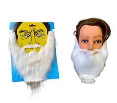 Barba falsa Branca longa de Pelúcia Fantasia barbudo