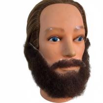 Barba Falsa castanha cabelo humano + 3 Bigodes + cola 10ml