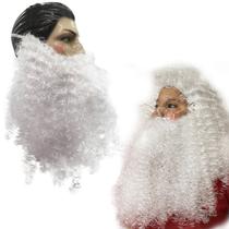 Barba Papai Noel Sintética Branca Fantasia Natal Longa Luxo Festa Hoho