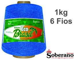 Barbante 1kg Fio6 Soberano Az Royal crochê trico Color
