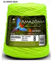 Barbante amazônia cor 36 ( verde flour ) fio 8