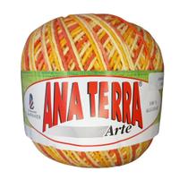 Barbante Ana Terra Arte Laranja/ Amarelo - 200 Gr - Fio 6 - 220m - Multicolor Mesclado