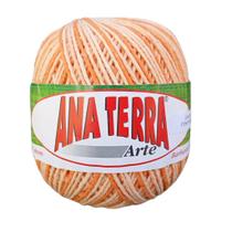 Barbante Ana Terra Arte Laranja Pêssego -200 Gr - Fio 6 - 220m - Multicolor Mesclado