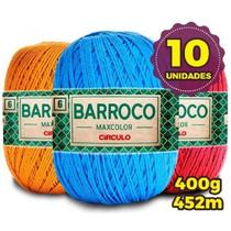 Barbante barroco max color 400g kit 10 unidades cores variadas