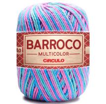 Barbante Barroco Multicolor 200 Gramas Espessura Fio n 6 Circulo Matizado e Mesclado para Crochê, Tricô, Flor e Amigurumi - Círculo