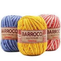 Barbante barroco multicolor 200g kit 10 cores variadas