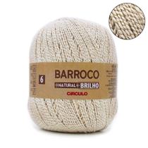 Barbante Barroco Natural Brilho Ouro nº06 400g