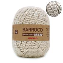 Barbante Barroco Natural Brilho Prata nº06 400g