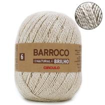 Barbante Barroco Natural Cru Brilho Ouro e Prata Extra Macio do Fio Espessura 4 ao 6 para Crochê, Tricô, Tear e Artesanato