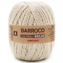 Barbante Barroco Natural Cru Brilho Ouro e Prata Fio Espessura 4 ao 6 Novelo com 700 Gramas de 98% Algodão e 2% Fibra Metalizada