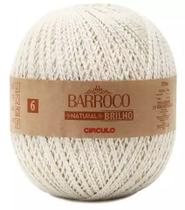 Barbante Barroco Natural Fio 6 Brilho Prata 700g - Ideal para Crochê e Tricô