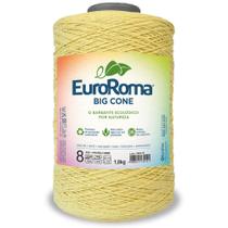 Barbante Big Cone Colorido nº8 com 1,8kg EuroRoma - Cor 400 Amarelo Bebê - Eurofios