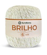 Barbante Colorido Euroroma 6 Brilho Ouro 400g Tricô Crochê