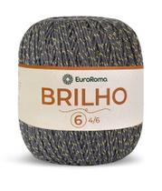 Barbante Colorido Euroroma 6 Brilho Ouro 400g Tricô Crochê