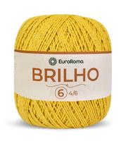 Barbante Colorido Euroroma 6 Brilho Ouro 400g Tricô Crochê