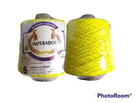 Barbante Colorido Imperador n 6 - Amarelo Neon - 610 metros - Barbantextil