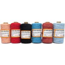 Barbante Colorido Mesclado 100G 6 Fios Rolo 101M - Pacote com 6 Unidades