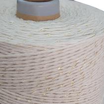 Barbante com Brilho OURO 1kg Fio 6 Cru 100% Algodão
