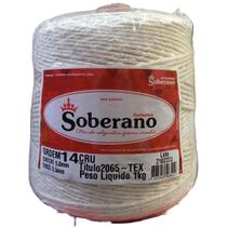 Barbante Cru Soberano Cone de 1 Kilo Fio Espessura N 2, 3, 4, 6, 8, 10, 12 e 14 para Crochê, Tricô e Artesanato