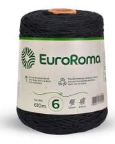 Barbante euroroma 600 gr fio 6 cor 250 preto 610 metros