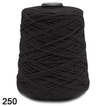 Barbante EuroRoma 600g Fio 8 Cor 250 Preto - Ideal para Crochê e Tricô